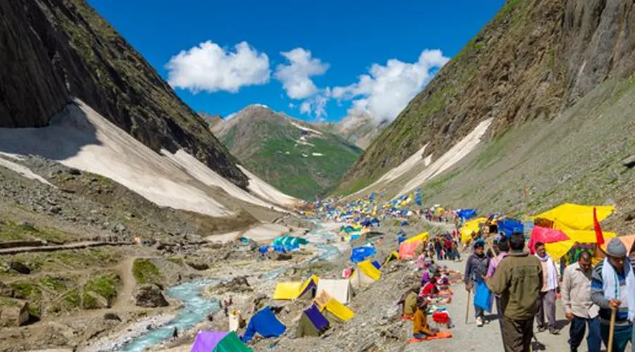 Beautiful Himalayan landscape during Amarnath Yatra season